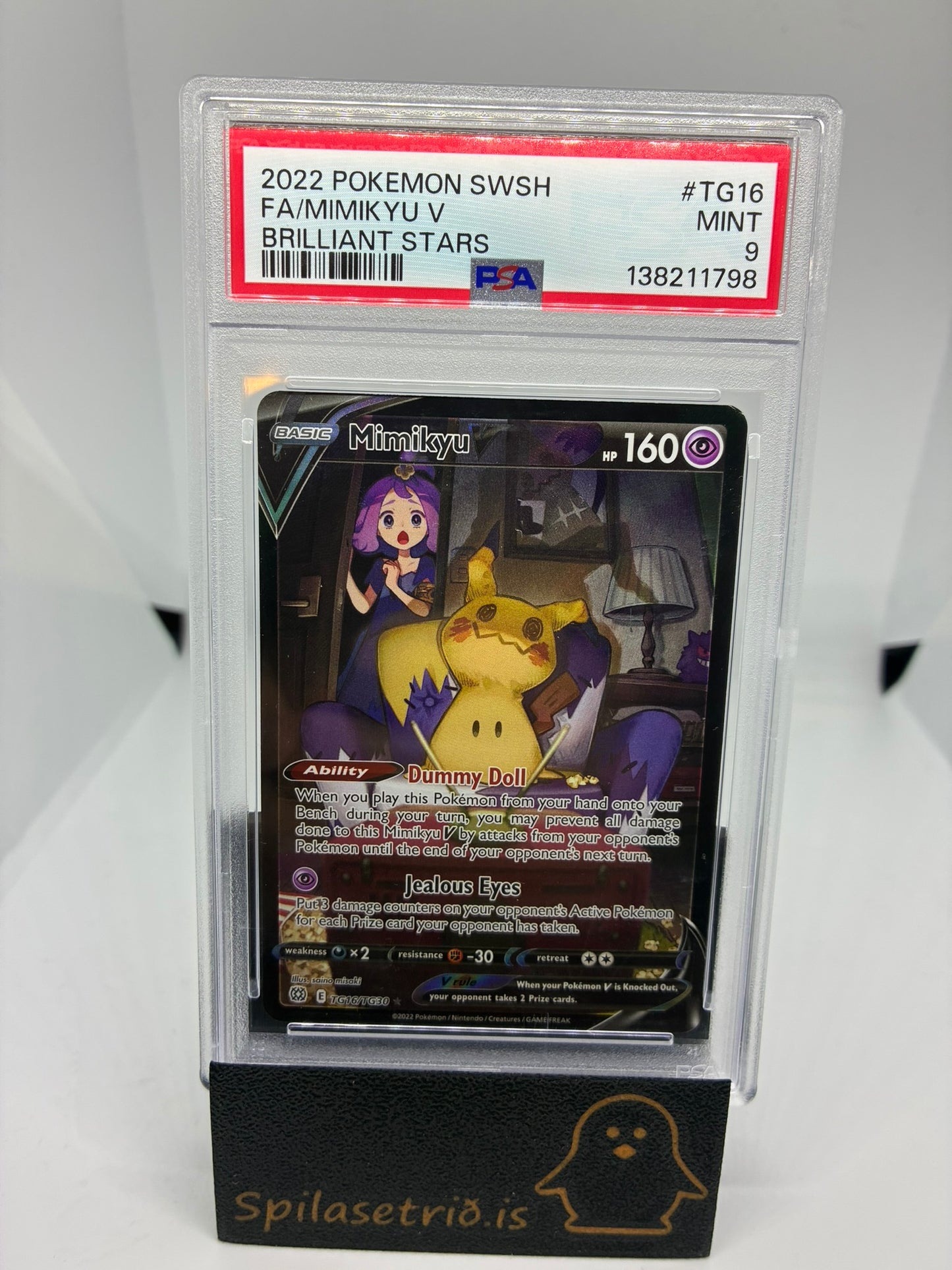 Mimikyu V #TG16 Pokemon Brilliant Stars PSA 9
