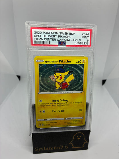 Special Delivery Pikachu #SWSH074 PSA 9 ATH! Rispað slab!