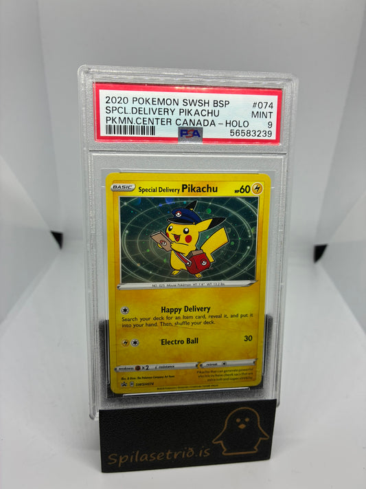 Special Delivery Pikachu #SWSH074 PSA 9 ATH! Rispað slab!